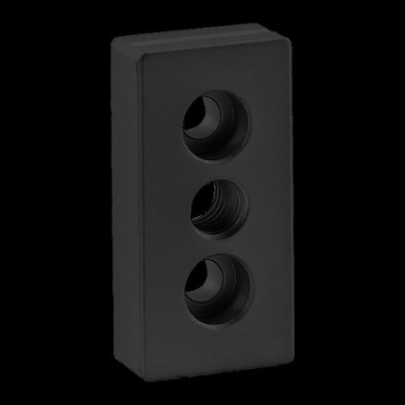 80/20 Ctr Tap Base Plate, 25mm X 50mm W/M10 Tap 25-2137-BLACK