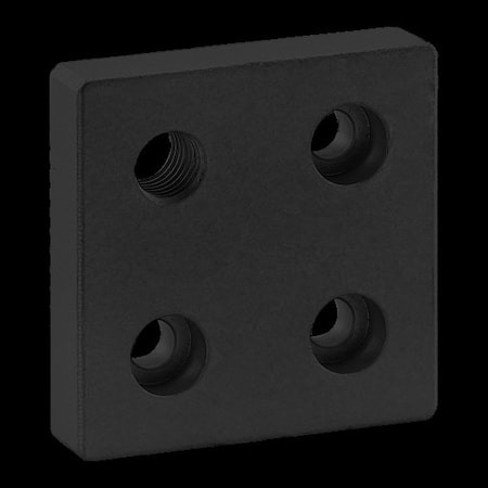 80/20 Blk 50mmx50mm Base Plate W/M10 Crnr Tap 25-2142-BLACK