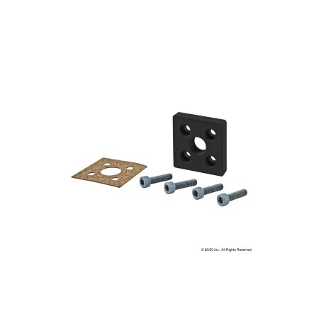 80/20 Sq. Pressure Manifold Feed Plate, 5 Hole 25-2159-BLACK