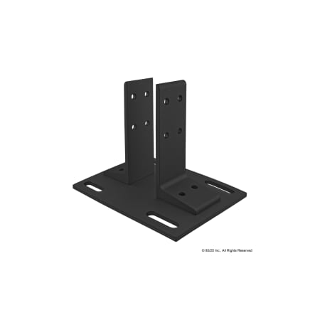 80/20 Black 25-5050 Floor Mount Base Plate 25-2387-BLACK