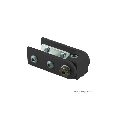 80/20 Rt Ang 0 Deg Living Hinge W/Strt Arms 25-4028-BLACK