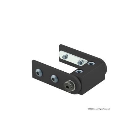 80/20 Rt Angle Univ Living Hinge W/Strt Arms 25-4030-BLACK