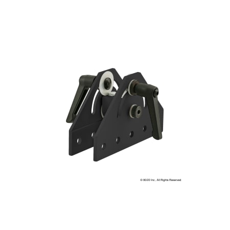 80/20 Dbl Pivot Assy, 180 Deg W/L-Handles 25S 25-4053-BLACK