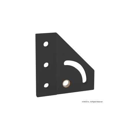 80/20 Black 25S 90 Deg Left Hand Pivot Bracket 25-4133-BLACK