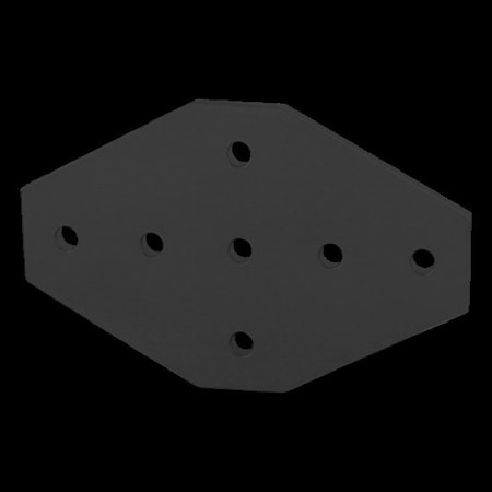 80/20 Black 25 S 7 Hole Cross Joining Plate 25-4135-BLACK