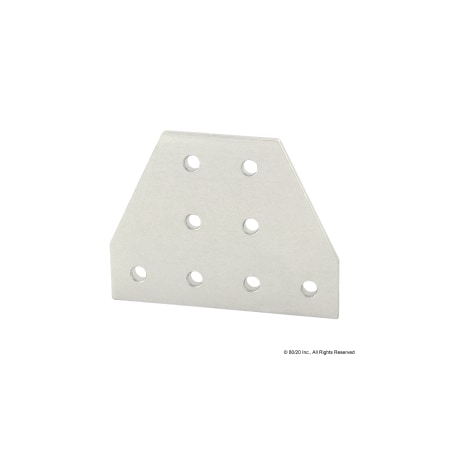 80/20 TeeJoiningPlate, Aluminum, Silver, 75mm, 4mm 25-4155