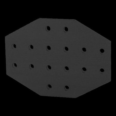 80/20 Black 25 S 16 Hole Cross Joining Plate 25-4170-BLACK