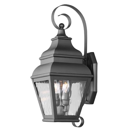 Livex Lighting Exeter 2 Light Black Outdoor Wall Lanter 2602-04