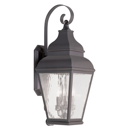 Livex Lighting Exeter 3 Light Bronze Outdoor Wall Lantern 2605-07