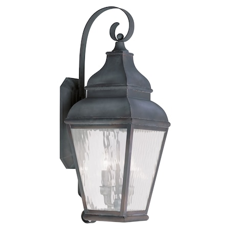 Livex Lighting Exeter 3 Light Charcoal Outdoor Wall Lantern 2605-61