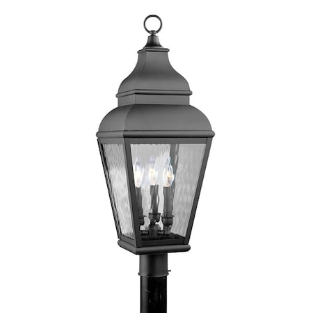 Livex Lighting Exeter 3 Light Black Outdoor Post Top Lantern 2606-04