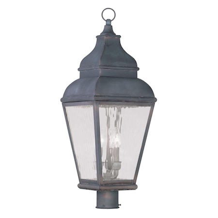 Livex Lighting Exeter 3 Light Charcoal Outdoor Post Top 2606-61
