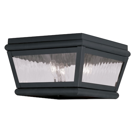Livex Lighting Exeter 2 Light Black Outdoor Ceiling Mount 2611-04