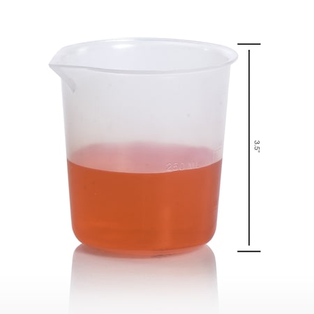 Bel-Art Bel-Art Graduated Griffin Low-Form 250ml Beakers: PP, 50ml Grad, 6/PK F26213-0000