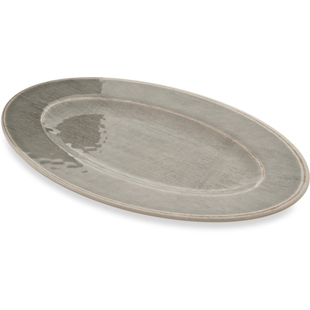 Carlisle Foodservice Melamine Oval Plate, 12"x8", Smoke, PK12 6402018