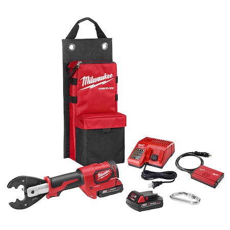Milwaukee Tool M18 FORCE LOGIC 6T Utility Crimper Kit with D3 Grooves and Fixed BG Die 2678-22BG