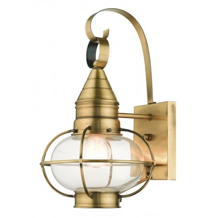 Livex Lighting Antique Brass Outdoor Wall Lantern, 1 Lig 26901-01