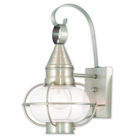 Livex Lighting Newburyport 1 Light Brushed Nickel Outdoor Wall Lantern 26901-91