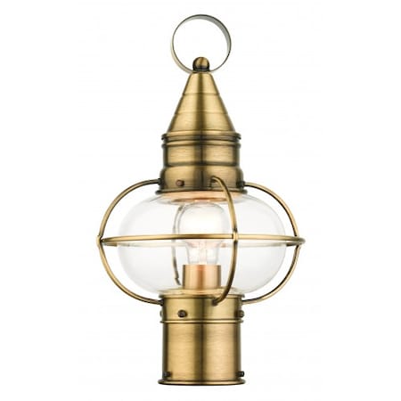 Livex Lighting Antique Brass Outdoor Post Top Lantern, 1 26902-01