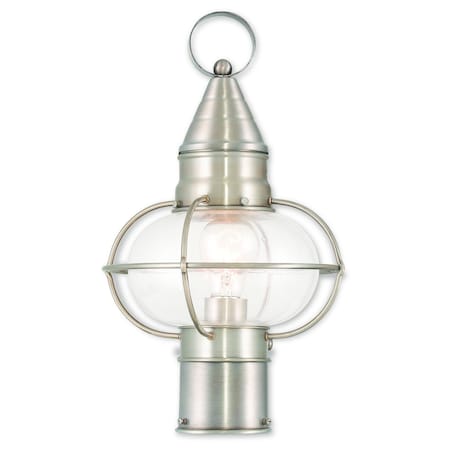 Livex Lighting Newburyport 1 Light Brushed Nickel Outdoor Post Top Lantern 26902-91