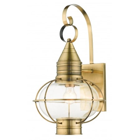 Livex Lighting Antique Brass Outdoor Wall Lantern, 1 Lig 26904-01