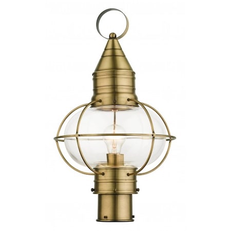 Livex Lighting Antique Brass Outdoor Post Top Lantern, 1 26905-01