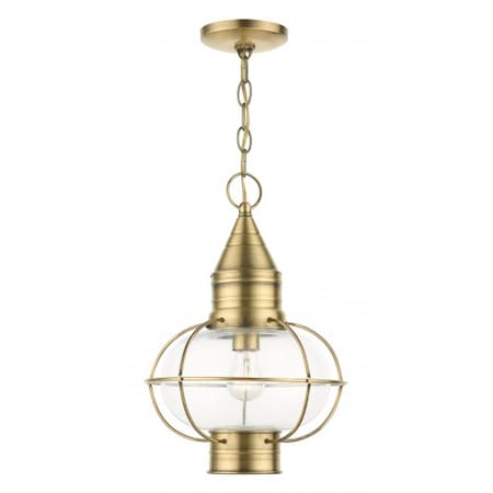 Livex Lighting Antique Brass Outdoor Pendant Lantern, 1 26906-01