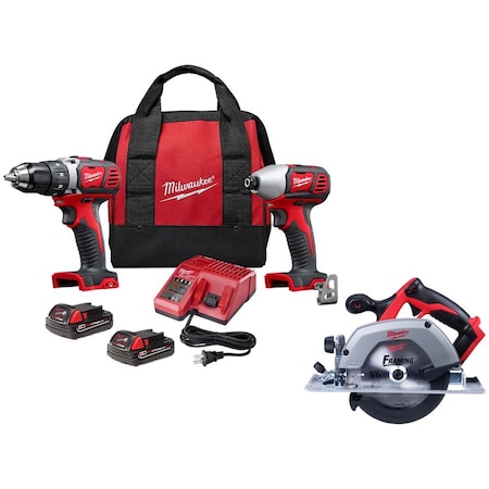 Milwaukee Tool M18 Cordless LITHIUM-ION 2-Tool Combo Kit + M18 6-1/2" Circular Saw 2691-22, 2630-20