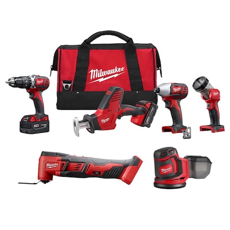 Milwaukee Tool M18 Cordless LITHIUM-ION 4-Tool Combo Kit + M18 Cordless Multi-Tool + M18 Random Orbit Sander 2695-24, 2626-20, 2648-20