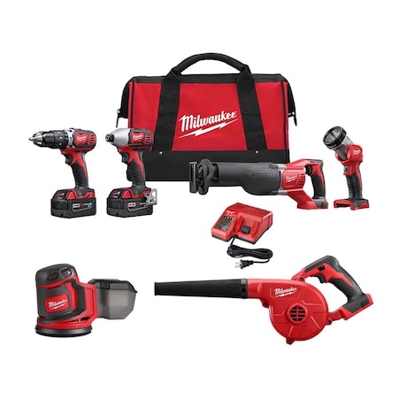 Milwaukee Tool Cordless Tool Kit, Orbit Sander, Blower 2696-24, 2648-20, 0884-20