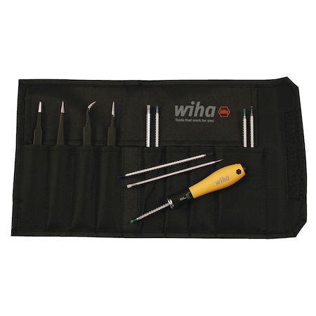 Wiha ESD Safe Drive-loc VI and Tweezers 12 Pc 26970