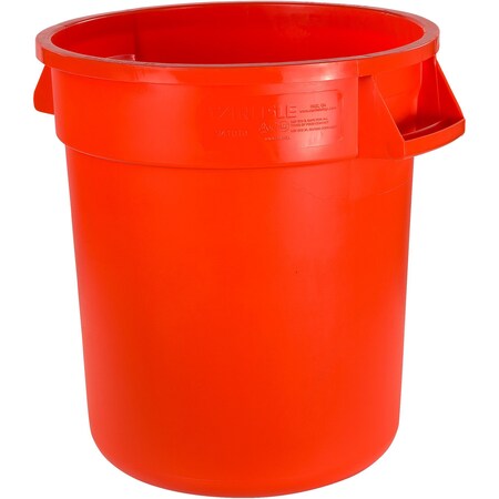 Bronco 10 gal Round Heavy Duty Plastic Can, Orange 84101024