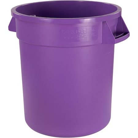 Bronco 10 gal Round Heavy Duty Plastic Can, Purple 84101089