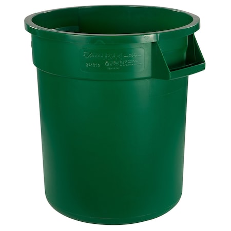 Bronco 10 gal Round Heavy Duty Plastic Can, Green 84101009