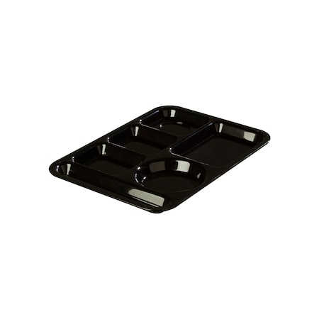 Carlisle Foodservice Left-Hand, 6-Compartment Tray, Black, PK24 61403