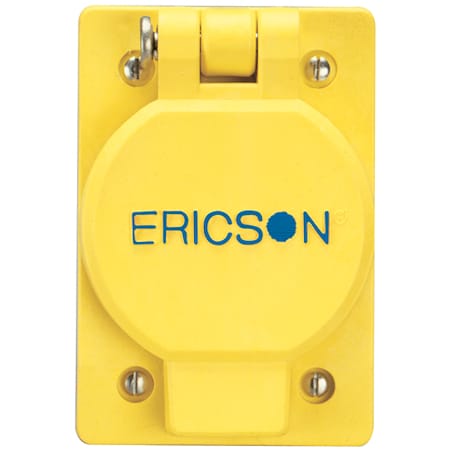 Ericson Straight Blade Receptacle, 5-20R, 20 A, 125V AC, 2 Pole, 3 Wire 2715FS12