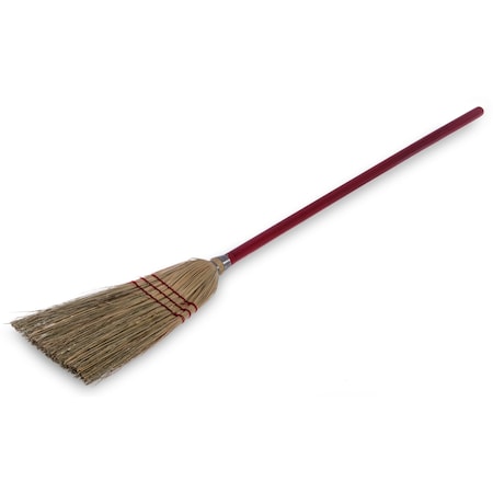 Carlisle Foodservice Lobby Broom, 3-Stch w/Blnd Corn, 9 lb, PK12 368200