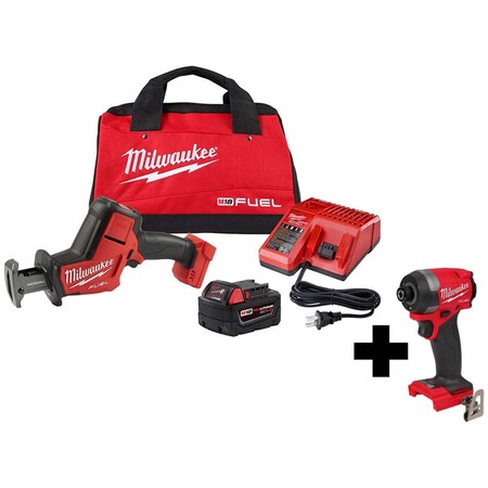 Milwaukee M18 Hackzall Kit and M18 1/4" Hex Impact 2719-21, 2853-20