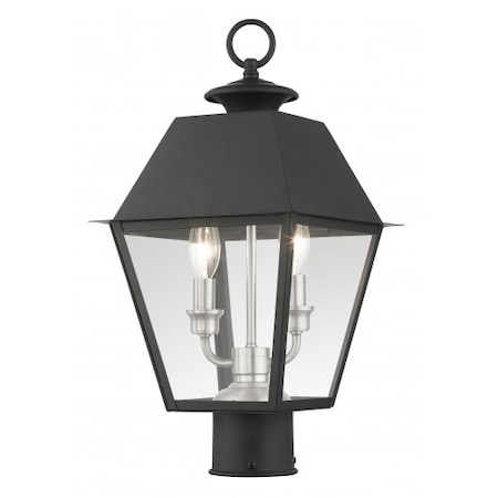 Livex Lighting Black Outdoor Post Top Lantern, 2 Light 27216-04