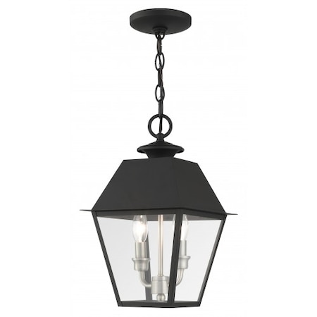 Livex Lighting Black Outdoor Pendant Lantern, 2 Light 27217-04