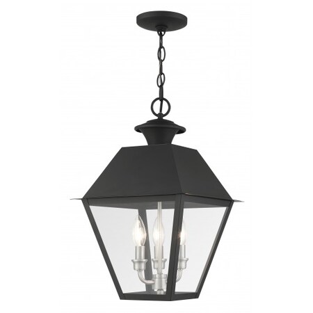 Livex Lighting Black Outdoor Pendant Lantern, 3 Light 27220-04