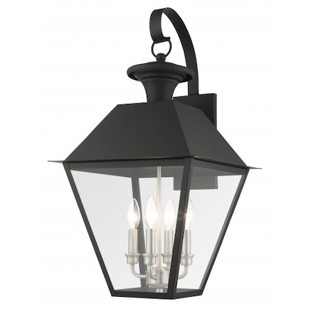 Livex Lighting Black Outdoor Wall Lantern, 4 Light 27222-04