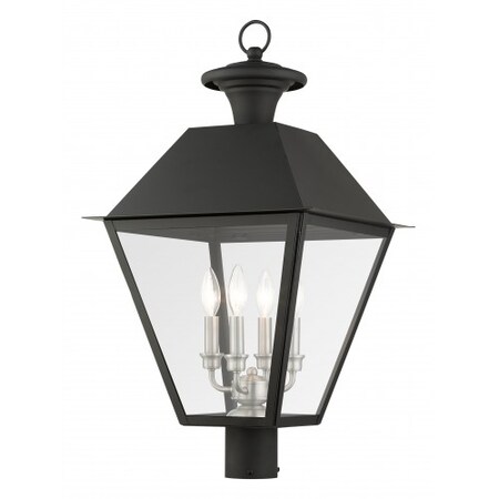 Livex Lighting Black Outdoor Post Top Lantern, 4 Light 27223-04