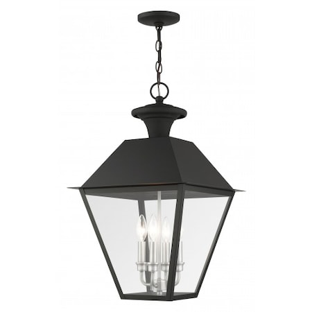 Livex Lighting Black Outdoor Pendant Lantern, 4 Light 27224-04