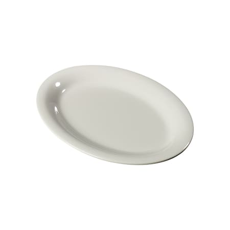 Carlisle Foodservice Oval Platter Tray, 9.5x7.25", Bone, PK24 3308642