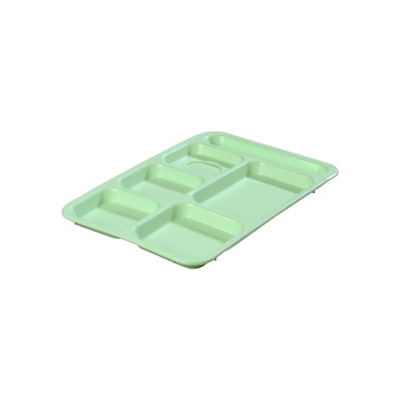 Carlisle Foodservice Right-Hand 6-Comp Tray, 14"x10", Grn, PK24 P614R09
