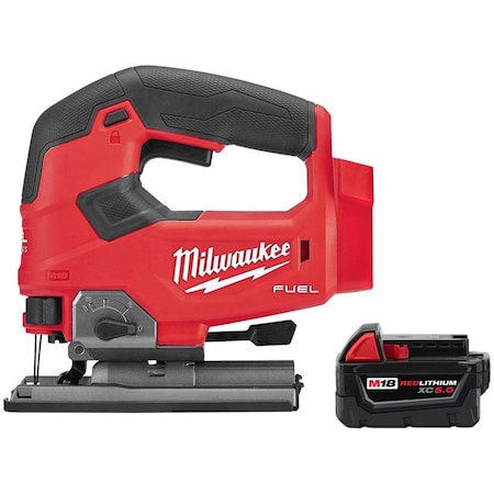Milwaukee Tool M18 FUEL D-Handle Jig Saw + M18 REDLITHIUM XC5.0 Battery 2737-20,48-11-1850