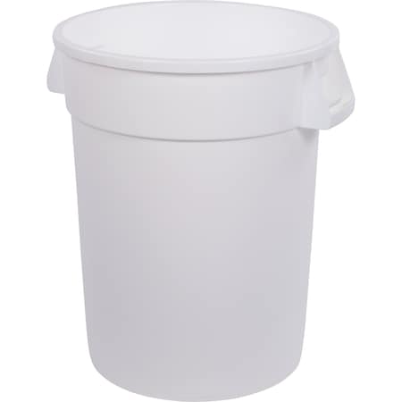 Bronco Trash Can, 32 gal Round Trash Can White 84103202