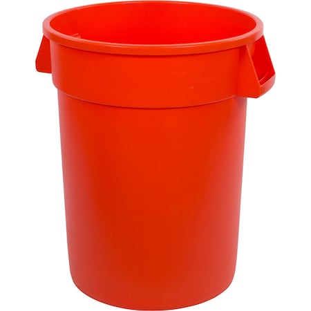 Bronco Trash Can, 32 gal Round Trash Can Orange 84103224
