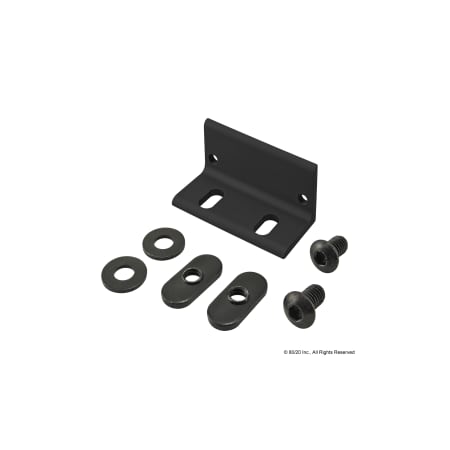 80/20 Black Magnetic Door Bracket 2745-BLACK